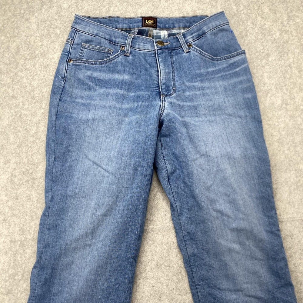 Lee Mens Blue Relaxed Straight Flannel Lined Denim Jeans 28x30